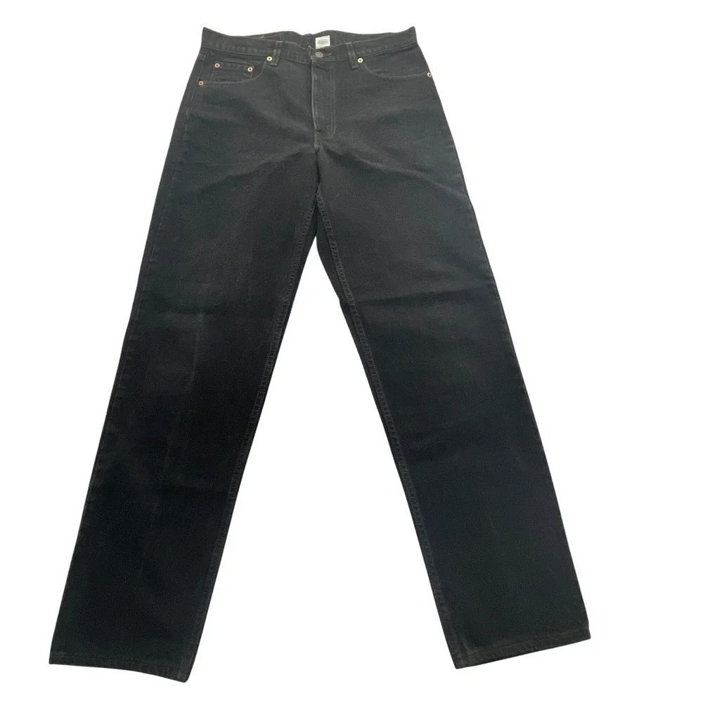 Levi's 550 Jeans Mens 36x34 Black Relaxed Fit Vintage 90s Red Tab Paper Tag USA